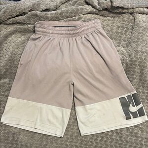 Nike Beige and Cream Logo Shorts